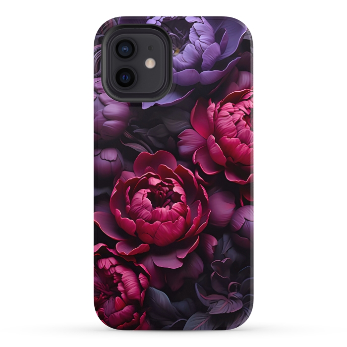 iPhone 12 StrongFit Moody peonies by haroulita