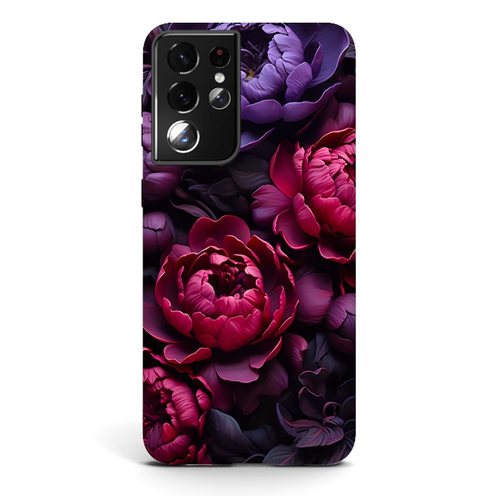 Galaxy S21 ultra StrongFit Moody peonies by haroulita