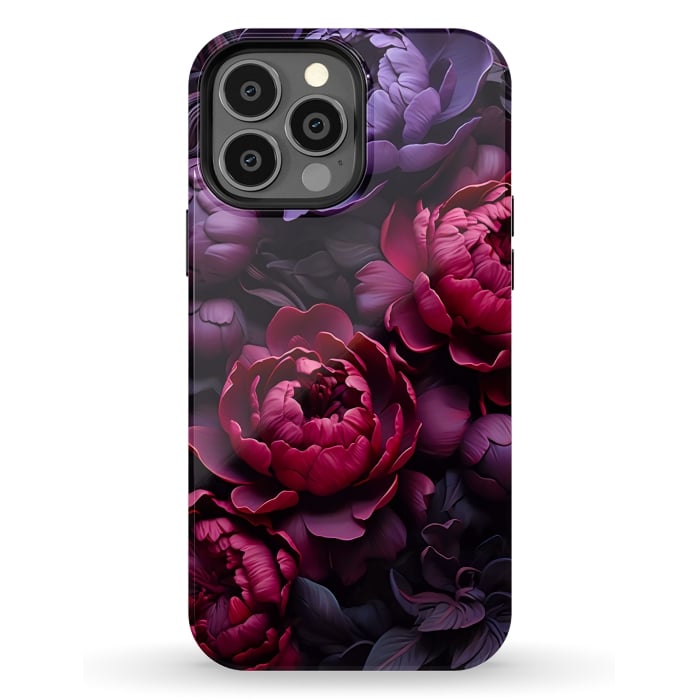 iPhone 13 Pro Max StrongFit Moody peonies by haroulita