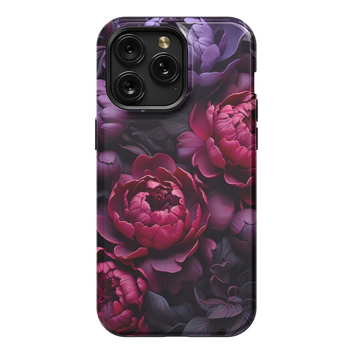 iPhone 15 Pro Max StrongFit Moody peonies by haroulita