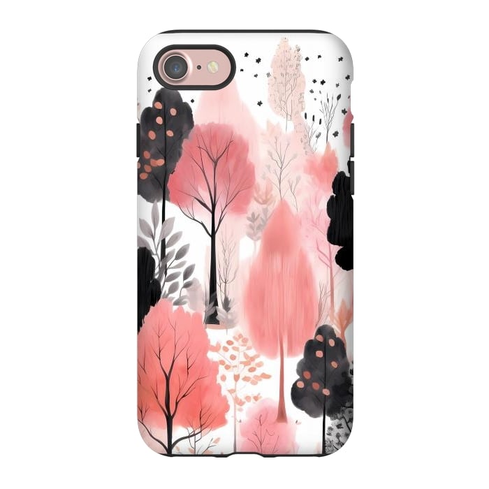 iPhone 7 StrongFit Watercolor pink trees by haroulita