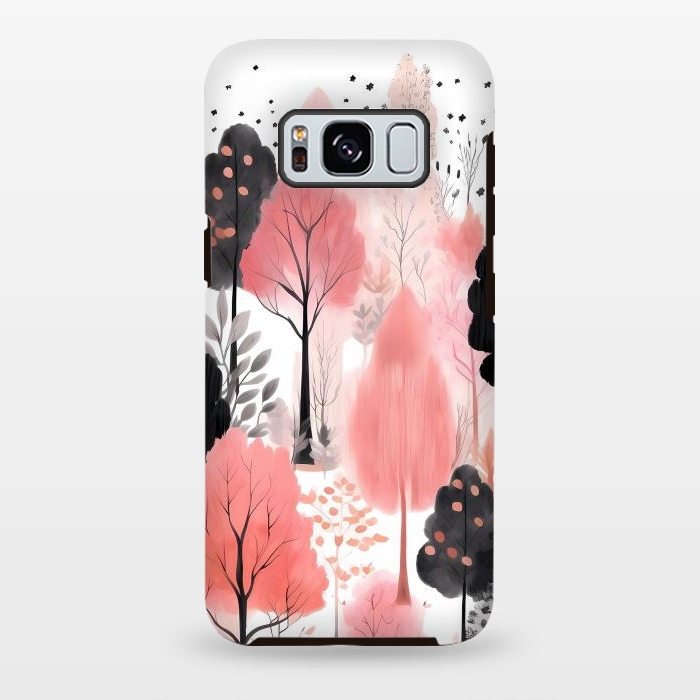 Galaxy S8 plus StrongFit Watercolor pink trees by haroulita