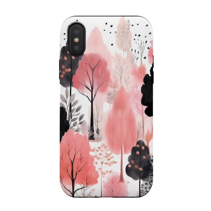 iPhone Xs / X StrongFit Watercolor pink trees by haroulita
