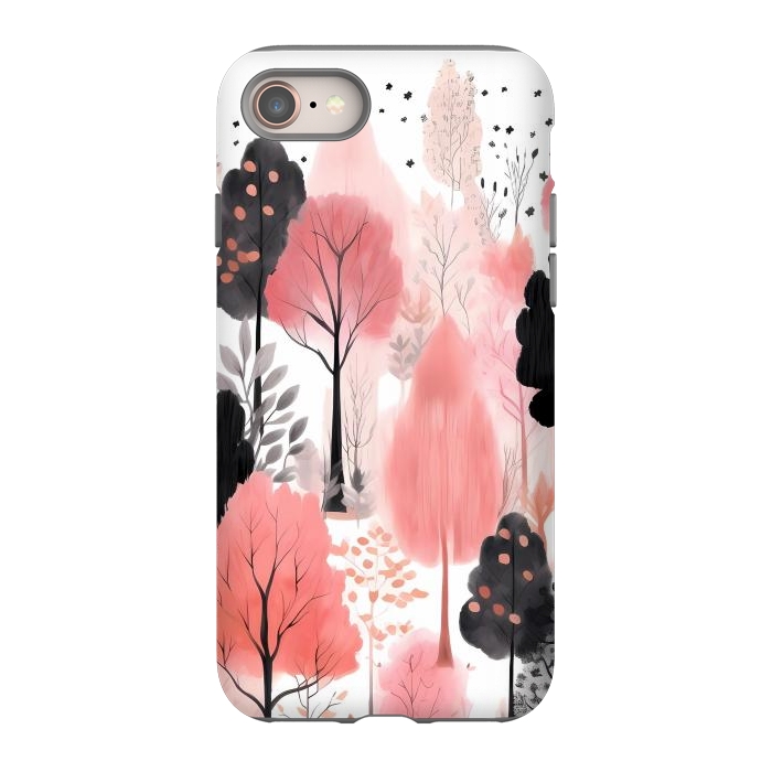 iPhone 8 StrongFit Watercolor pink trees by haroulita