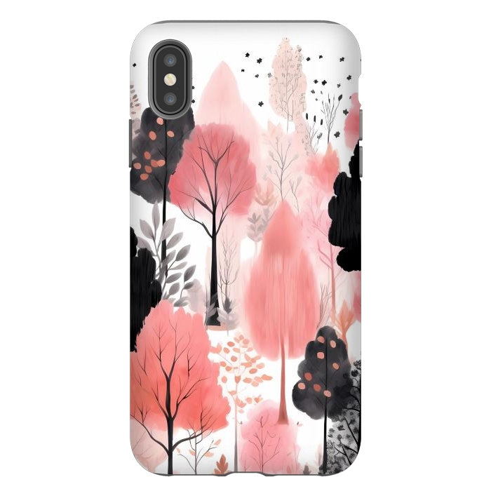 iPhone Xs Max StrongFit Watercolor pink trees by haroulita