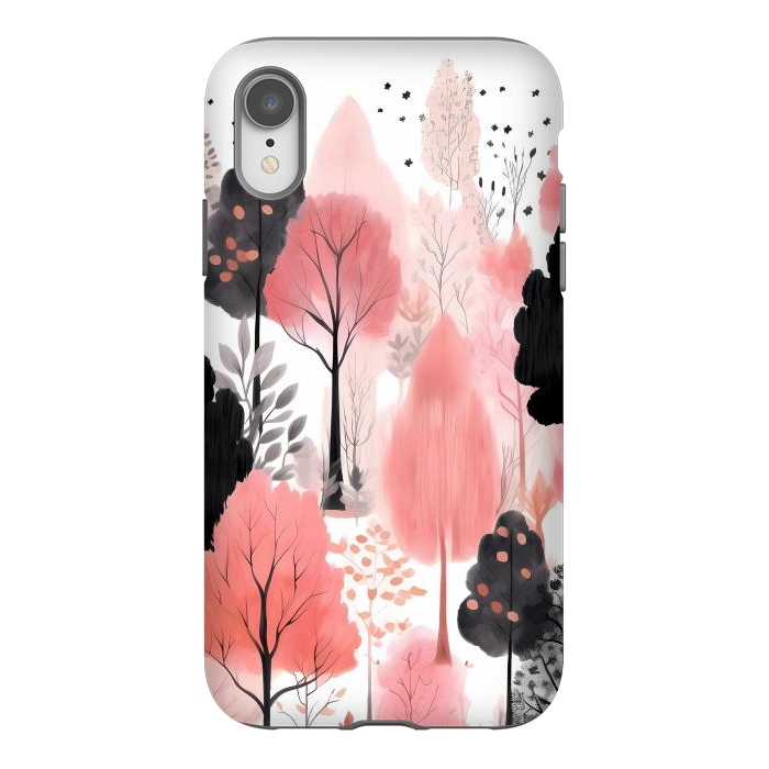 iPhone Xr StrongFit Watercolor pink trees by haroulita