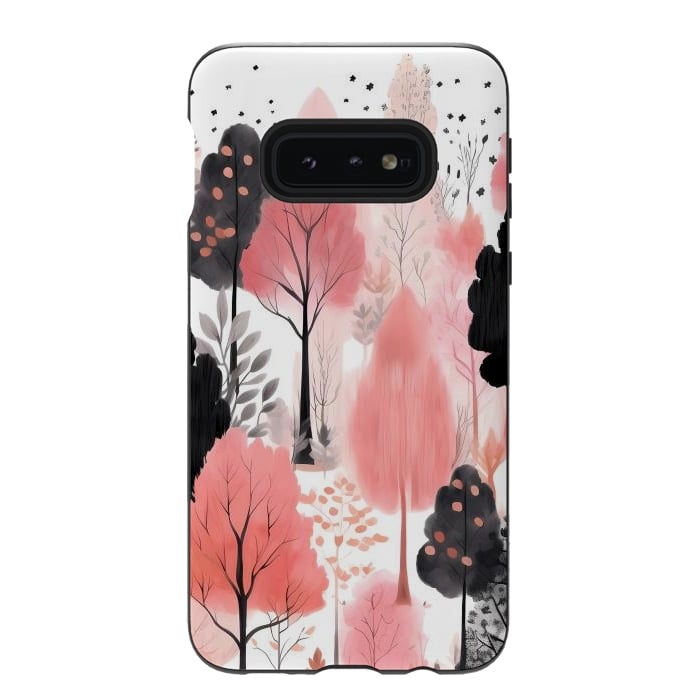 Galaxy S10e StrongFit Watercolor pink trees by haroulita