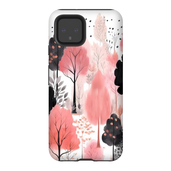 Pixel 4 StrongFit Watercolor pink trees by haroulita