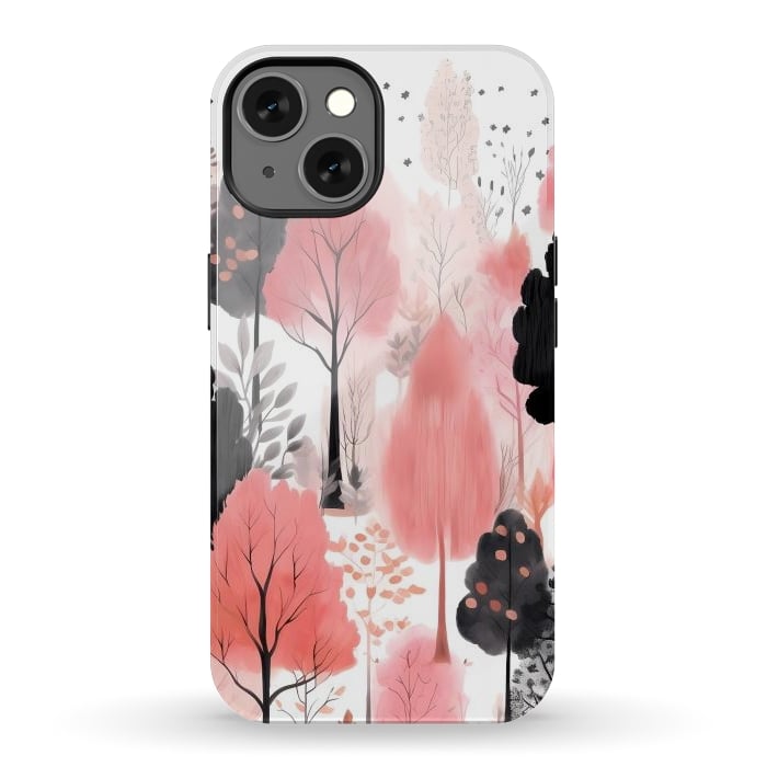 iPhone 13 StrongFit Watercolor pink trees by haroulita