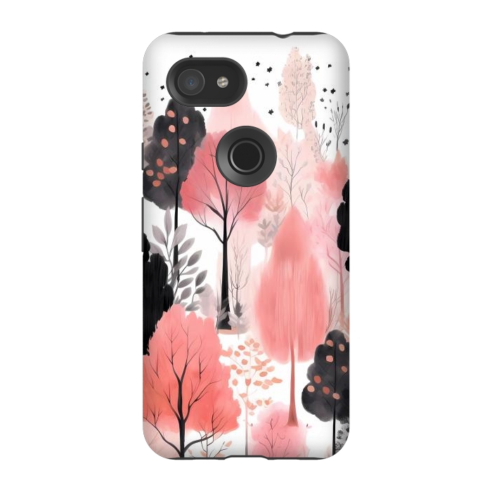 Pixel 3A StrongFit Watercolor pink trees by haroulita