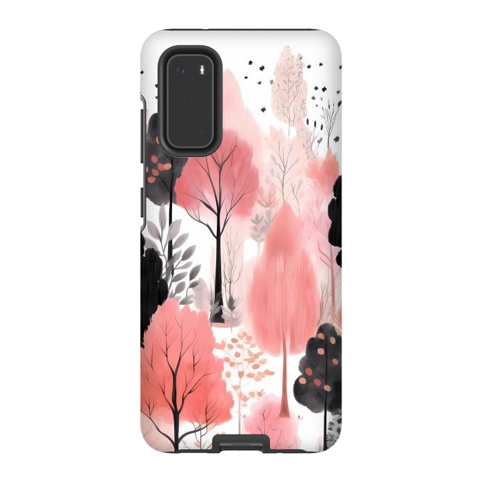 Galaxy S20 StrongFit Watercolor pink trees by haroulita