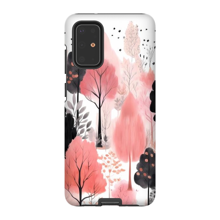 Galaxy S20 Plus StrongFit Watercolor pink trees by haroulita