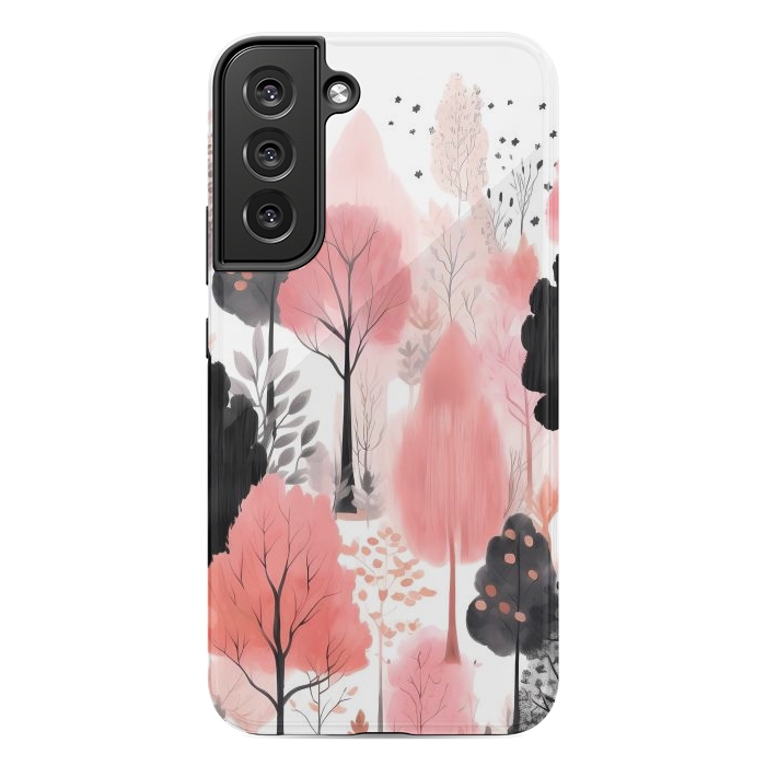 Galaxy S22 plus StrongFit Watercolor pink trees by haroulita