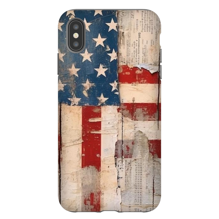 iPhone Xs Max StrongFit Vintage American flag by haroulita