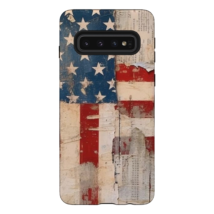 Galaxy S10 StrongFit Vintage American flag by haroulita