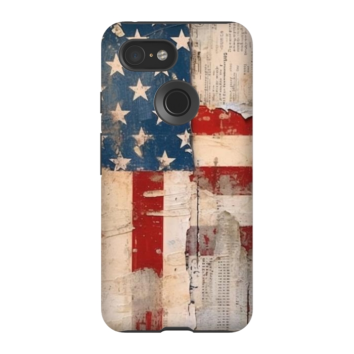 Pixel 3 StrongFit Vintage American flag by haroulita