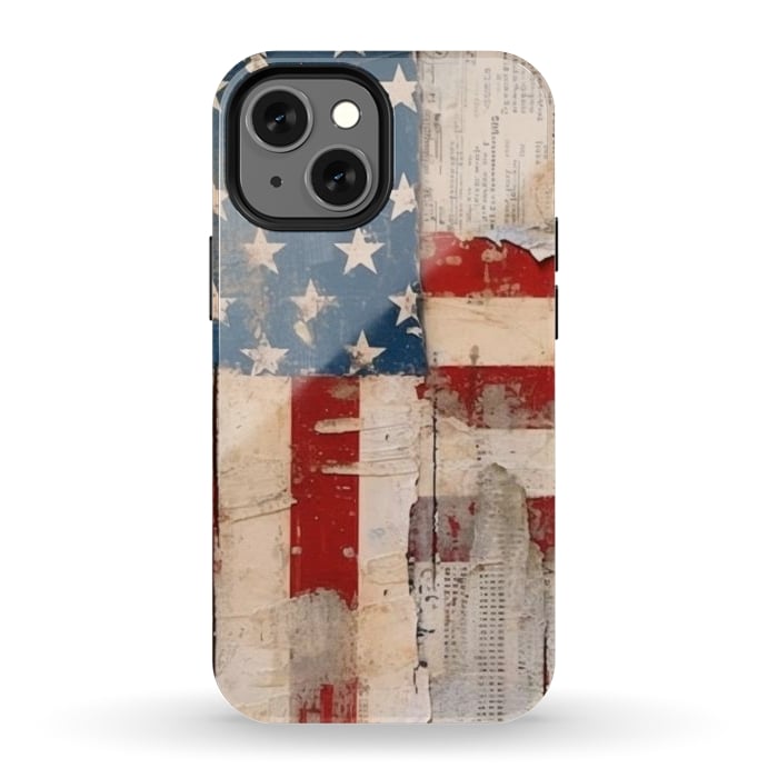 iPhone 12 mini StrongFit Vintage American flag by haroulita