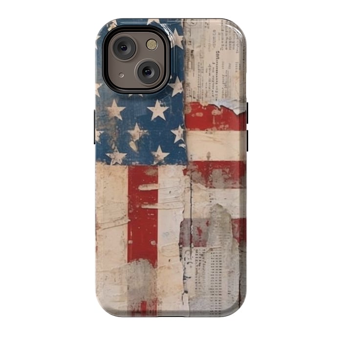 iPhone 14 StrongFit Vintage American flag by haroulita
