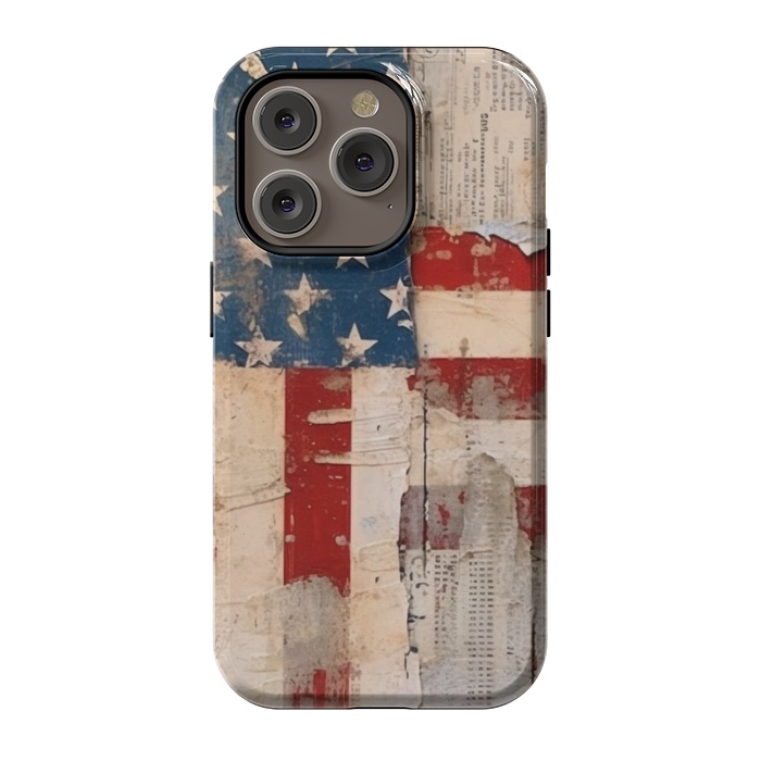 iPhone 14 Pro StrongFit Vintage American flag by haroulita