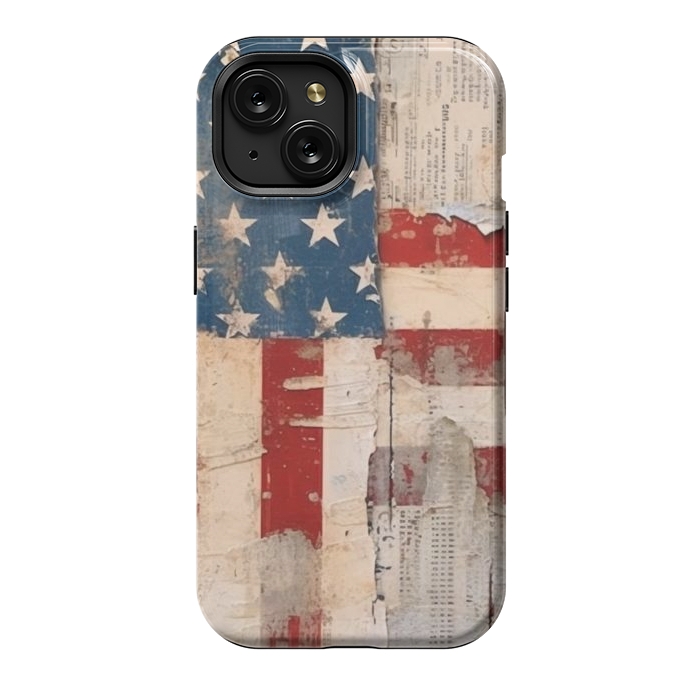 iPhone 15 StrongFit Vintage American flag by haroulita