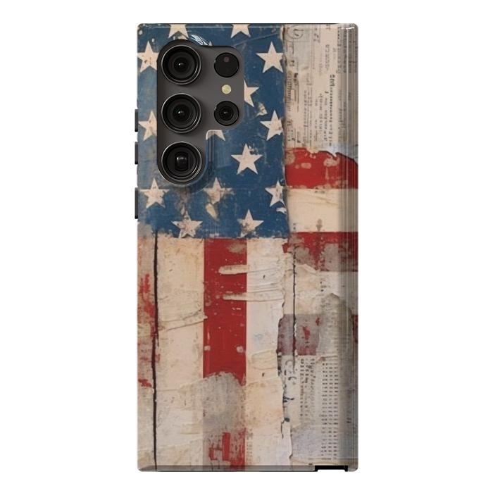 Galaxy S23 Ultra StrongFit Vintage American flag by haroulita