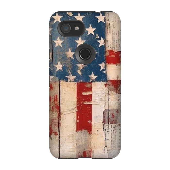 Pixel 3A StrongFit Vintage American flag by haroulita