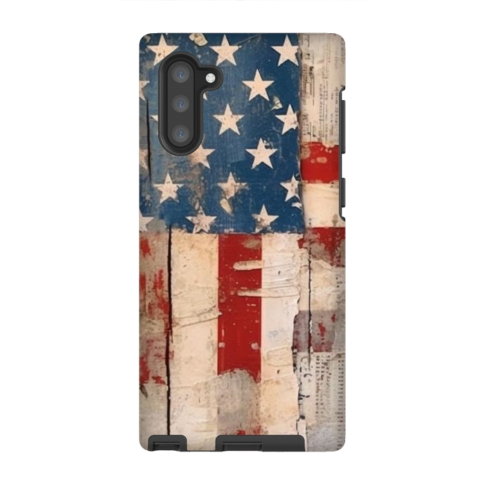 Galaxy Note 10 StrongFit Vintage American flag by haroulita