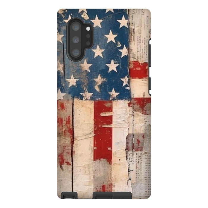 Galaxy Note 10 plus StrongFit Vintage American flag by haroulita