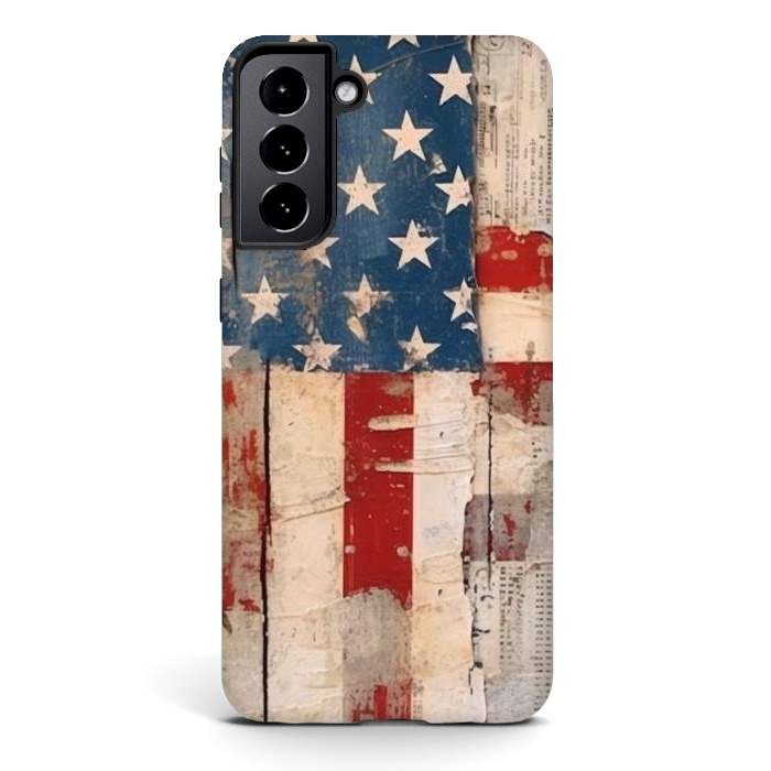 Galaxy S21 plus StrongFit Vintage American flag by haroulita