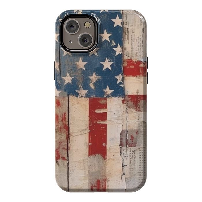 iPhone 14 Plus StrongFit Vintage American flag by haroulita