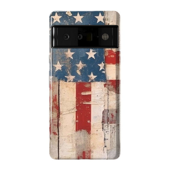 Pixel 6 Pro StrongFit Vintage American flag by haroulita