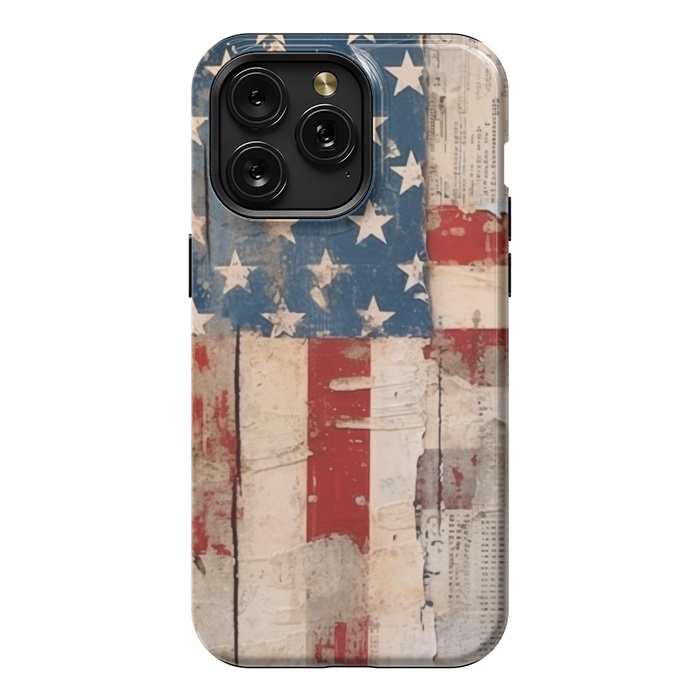 iPhone 15 Pro Max StrongFit Vintage American flag by haroulita