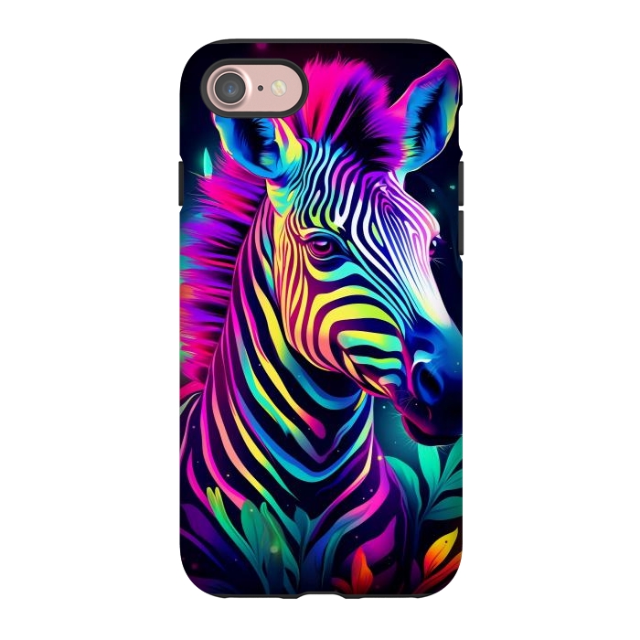 iPhone 7 StrongFit colorful zebra by haroulita