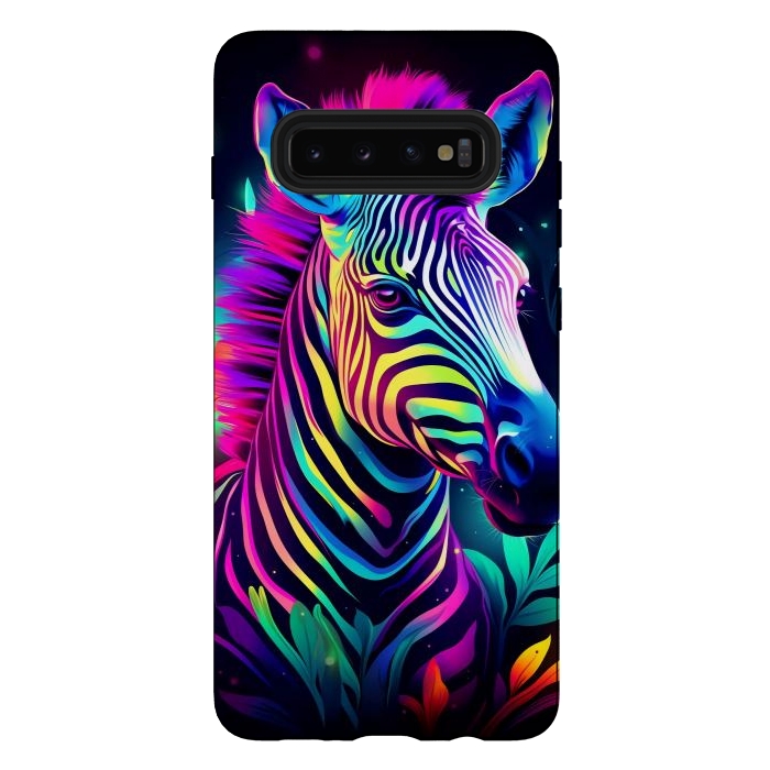 Galaxy S10 plus StrongFit colorful zebra by haroulita