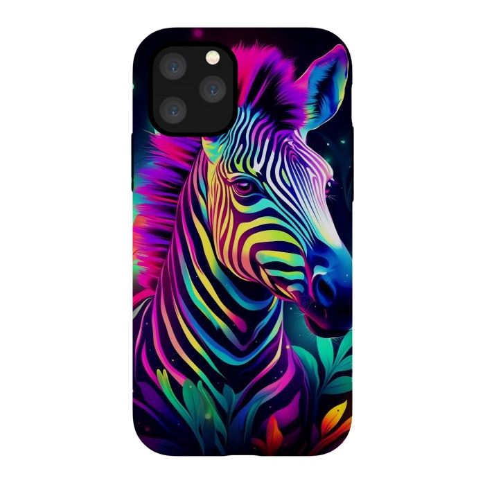 iPhone 11 Pro StrongFit colorful zebra by haroulita