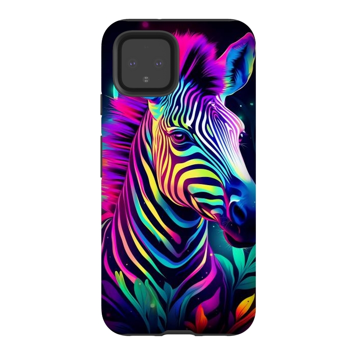 Pixel 4 StrongFit colorful zebra by haroulita