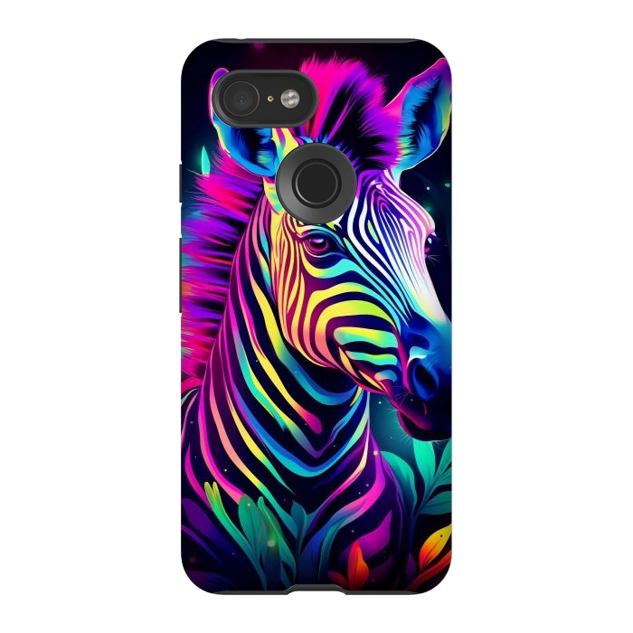 Pixel 3 StrongFit colorful zebra by haroulita