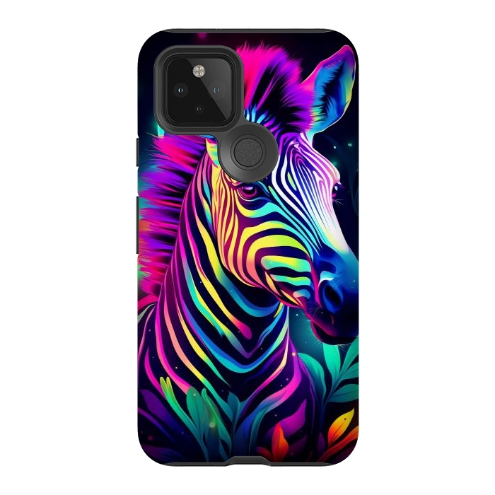 Pixel 5 StrongFit colorful zebra by haroulita