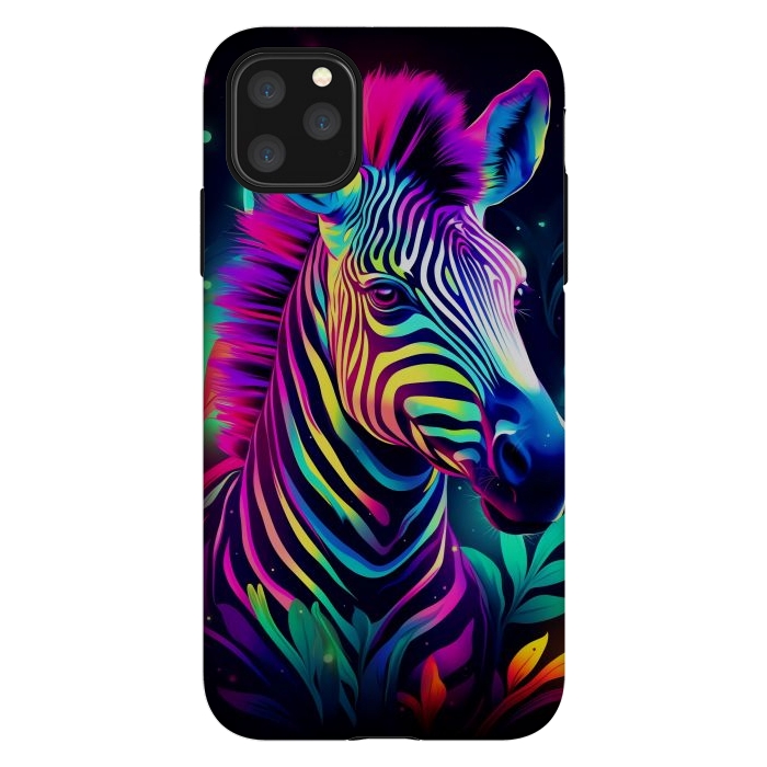 iPhone 11 Pro Max StrongFit colorful zebra by haroulita