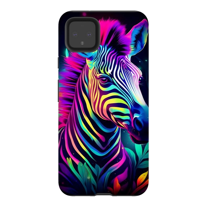 Pixel 4XL StrongFit colorful zebra by haroulita