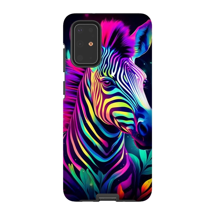 Galaxy S20 Plus StrongFit colorful zebra by haroulita