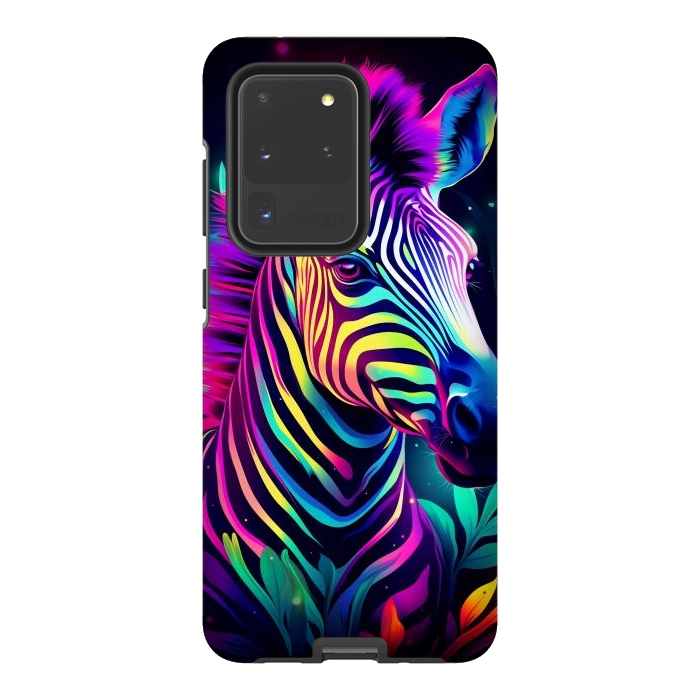 Galaxy S20 Ultra StrongFit colorful zebra by haroulita