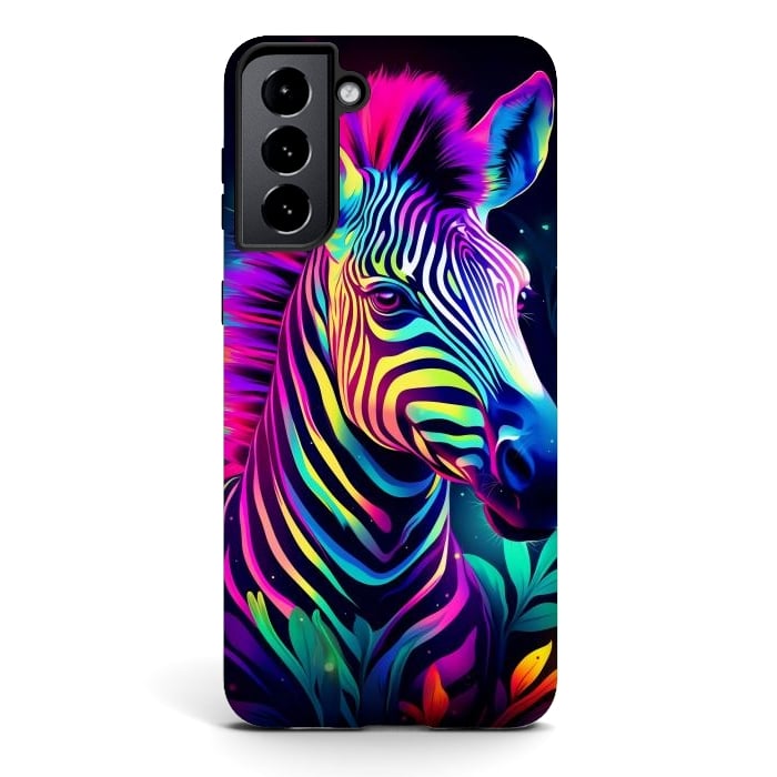 Galaxy S21 StrongFit colorful zebra by haroulita