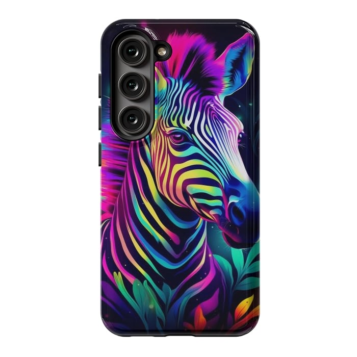 Galaxy S23 StrongFit colorful zebra by haroulita