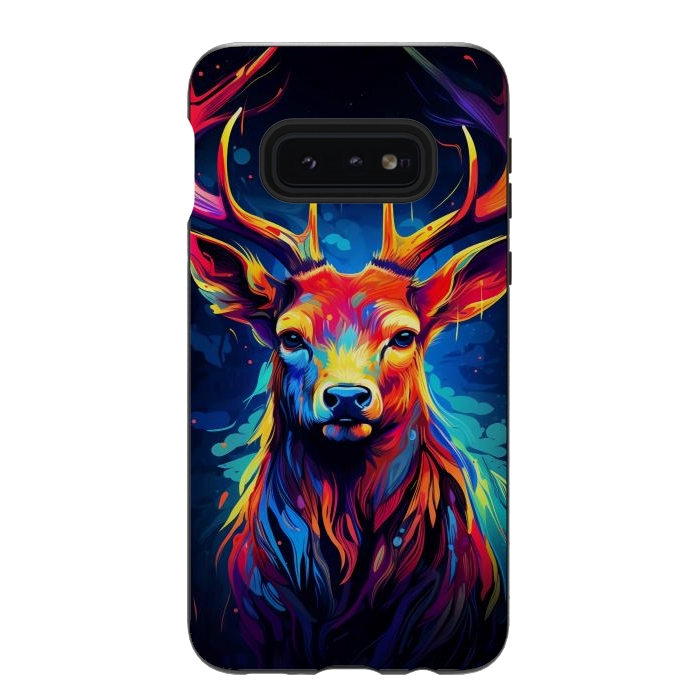 Galaxy S10e StrongFit Colorful deer by haroulita