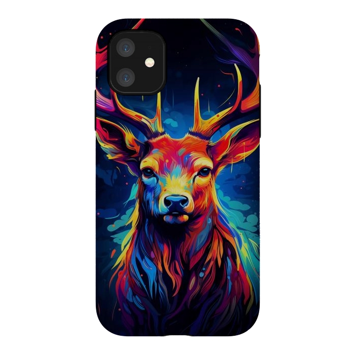 iPhone 11 StrongFit Colorful deer by haroulita