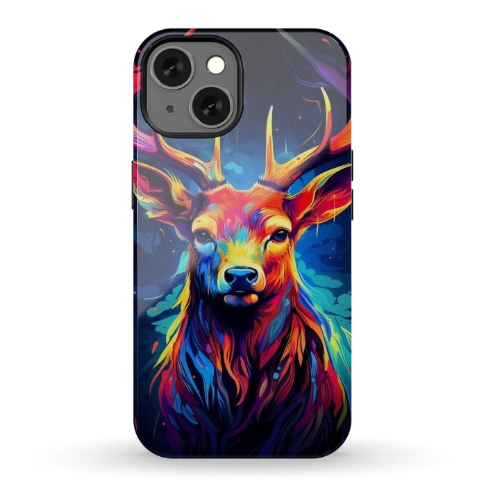 iPhone 13 StrongFit Colorful deer by haroulita