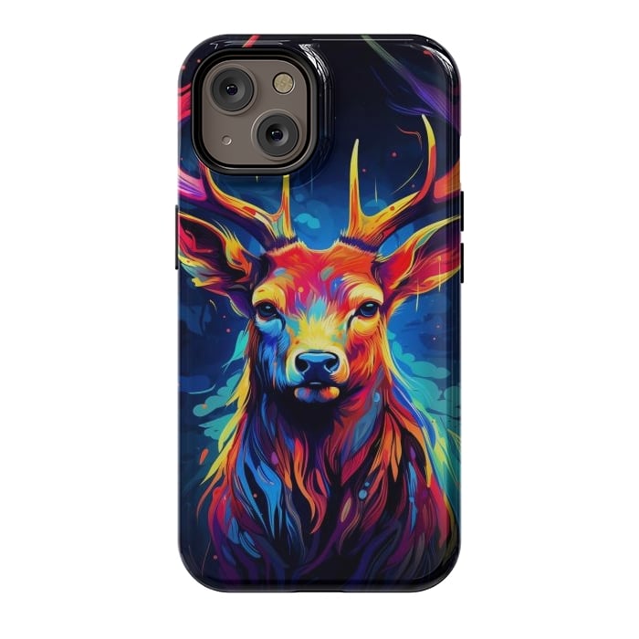iPhone 14 StrongFit Colorful deer by haroulita