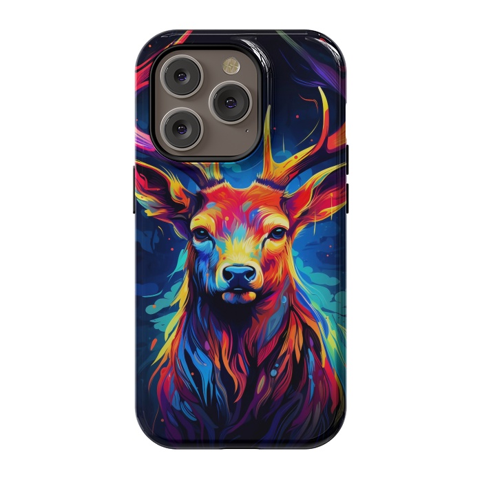 iPhone 14 Pro StrongFit Colorful deer by haroulita
