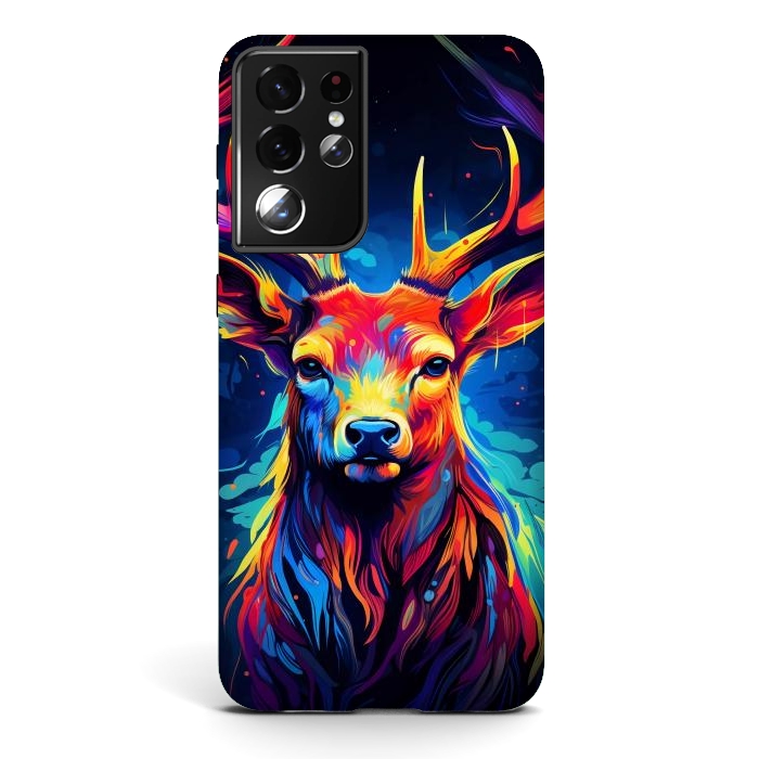 Galaxy S21 ultra StrongFit Colorful deer by haroulita